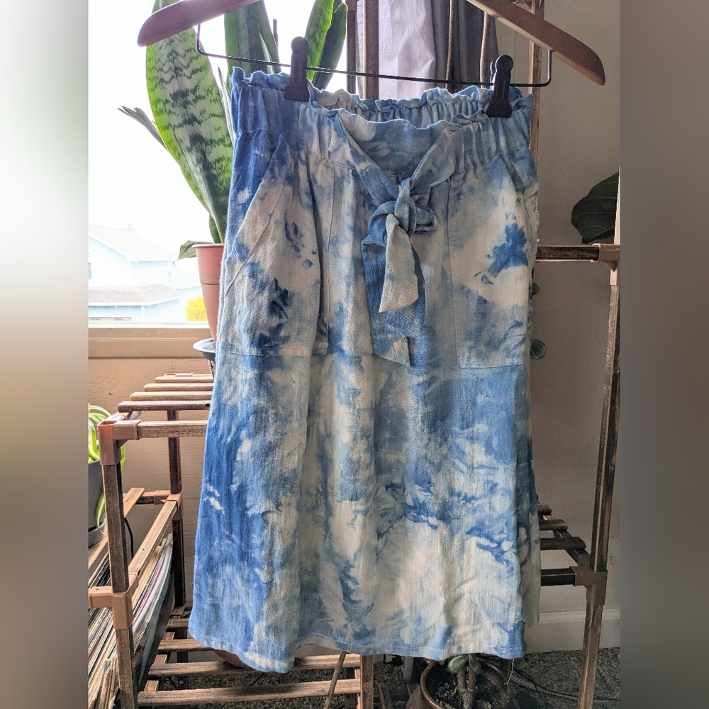 Hand Dyed (By Me!) Indigo Tie-Dye Women's Skirt Size Small